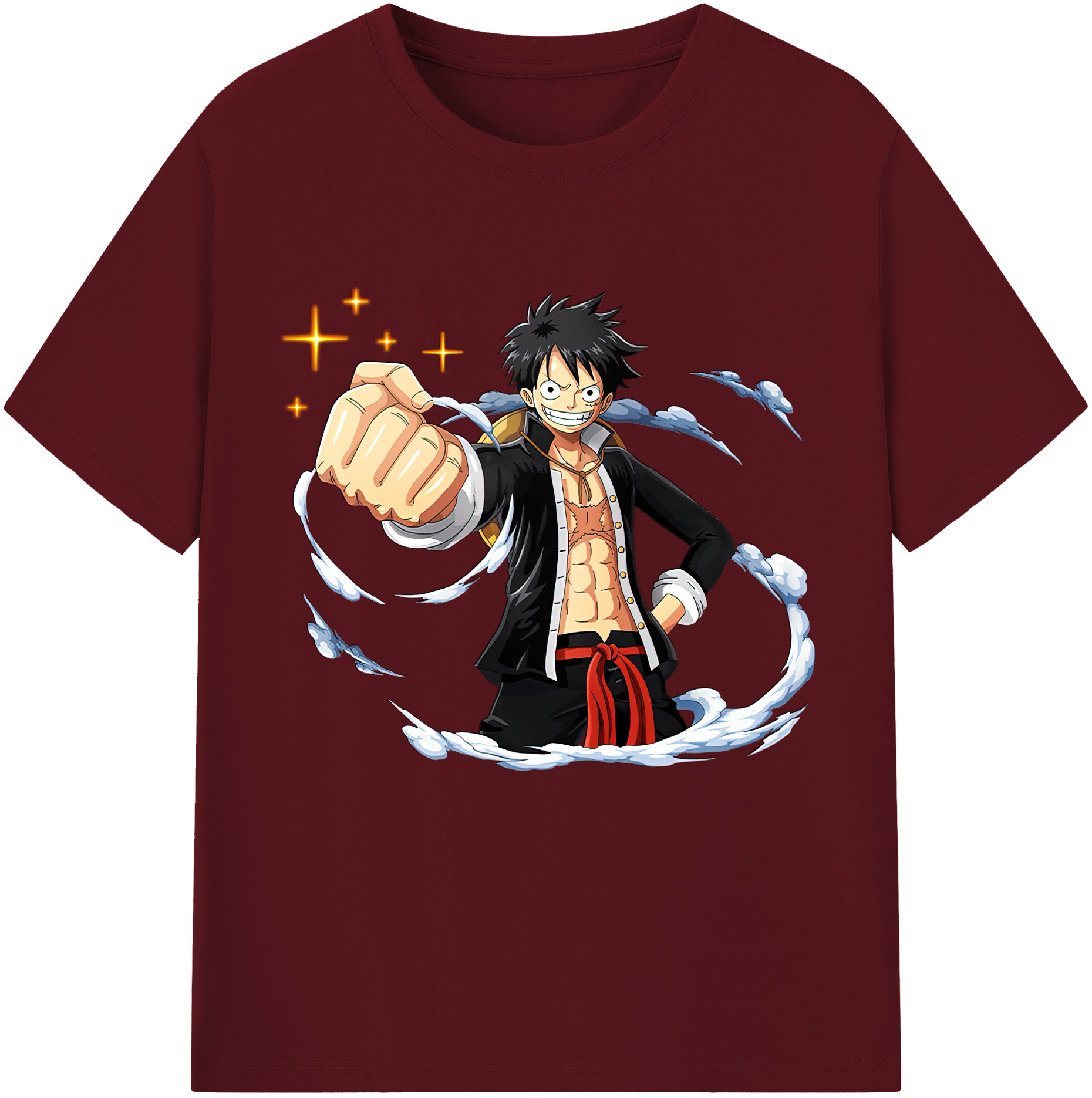 ワンピース モンキー・D・ルフィ ONE PIECE Monkey D. Luffy 綿100％半袖Tシャツ（フロントプリント）